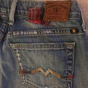 Lucky Brand Sweet N Straight flannel detail jeans